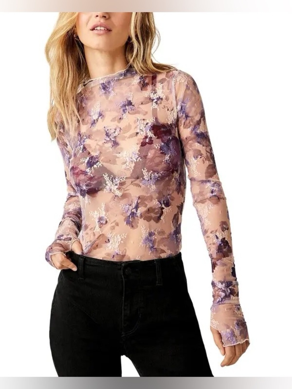 NWT Free People Lady Lux Printed Layer Top